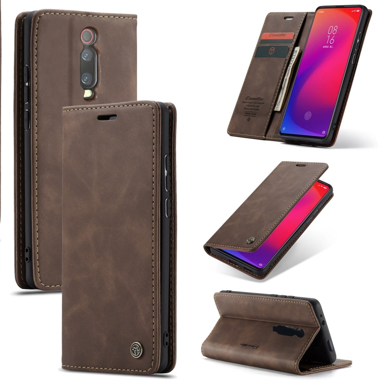 CaseMe-013 Multi-functional Retro Frosted Horizontal Flip Leather Case with Card Slot & Holder & Wallet For Xiaomi Mi 9T Pro / Redmi K20 Pro / Xiaomi Mi 9T / Redmi K20(Coffee) - Xiaomi Cases by CaseMe | Online Shopping South Africa | PMC Jewellery | Buy Now Pay Later Mobicred