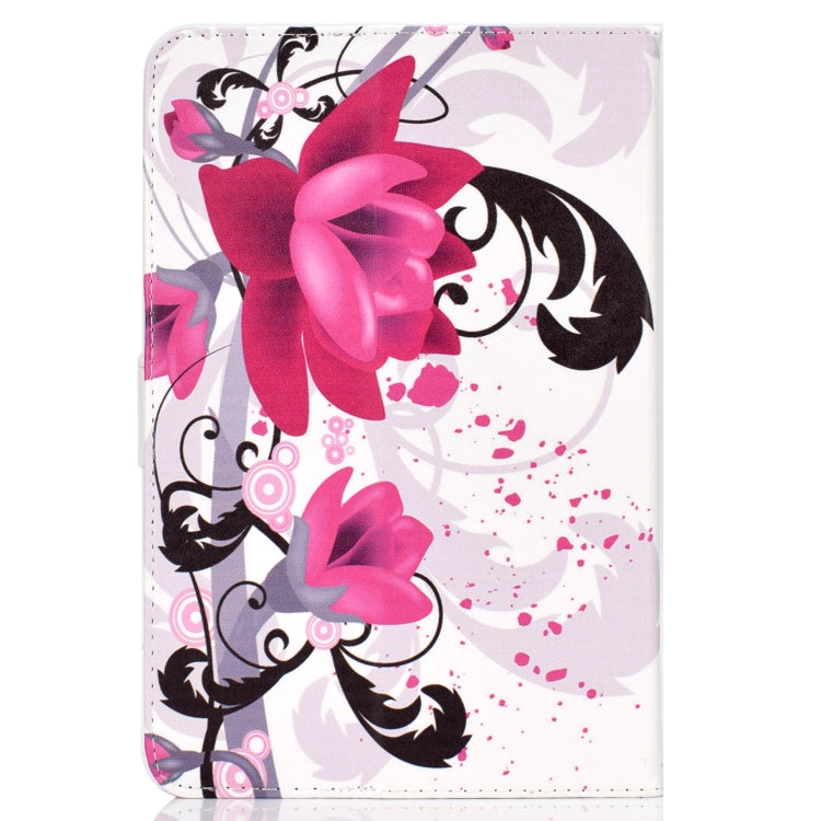 Colored Pattern Drawing Horizontal Flip PU Leather Case with Three-folding Holder for 10 inch Tablet PC(Flower) - 10 - 11 inch by PMC TechLife | Online Shopping South Africa | PMC TechLife | Buy Now Pay Later Mobicred