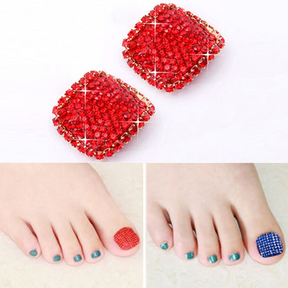 2 PCS Crystal Fake Nail Art Tips Rhinestone Full Cover Toenails Decals Stickers(NO:34) - Nail Stickers by PMC Jewellery | Online Shopping South Africa | PMC Jewellery | Buy Now Pay Later Mobicred