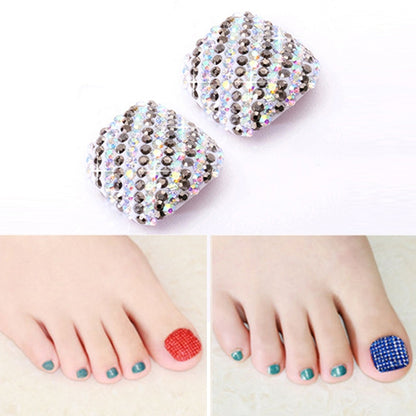 2 PCS Crystal Fake Nail Art Tips Rhinestone Full Cover Toenails Decals Stickers(NO:05) - Nail Stickers by PMC Jewellery | Online Shopping South Africa | PMC Jewellery | Buy Now Pay Later Mobicred