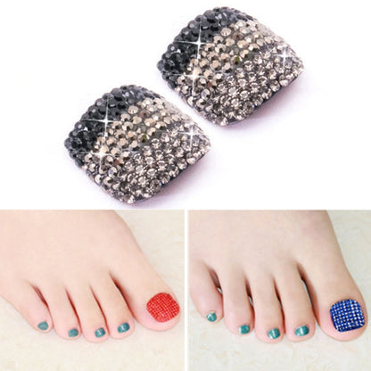 2 PCS Crystal Fake Nail Art Tips Rhinestone Full Cover Toenails Decals Stickers(NO:19) - Nail Stickers by PMC Jewellery | Online Shopping South Africa | PMC Jewellery | Buy Now Pay Later Mobicred