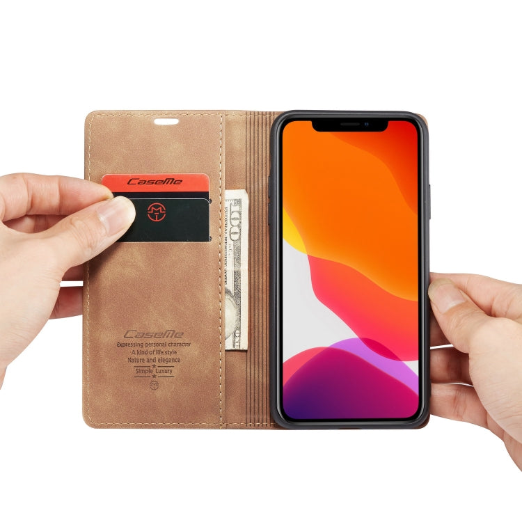 CaseMe-013 Multifunctional Horizontal Flip Leather Case with Card Slot & Holder & Wallet for iPhone 11 Pro(Brown) - iPhone 11 Pro Cases by CaseMe | Online Shopping South Africa | PMC Jewellery | Buy Now Pay Later Mobicred