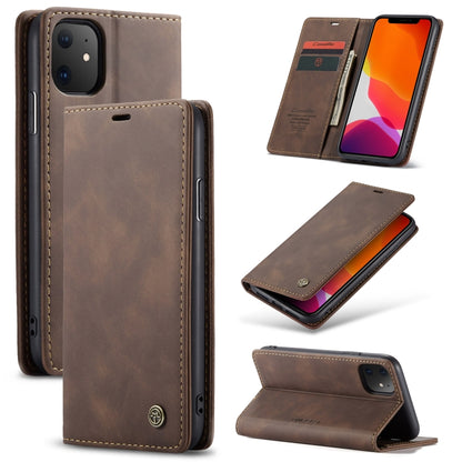 CaseMe-013 Multifunctional Horizontal Flip Leather Case with Card Slot & Holder & Wallet for iPhone 11(coffee) - iPhone 11 Cases by CaseMe | Online Shopping South Africa | PMC Jewellery | Buy Now Pay Later Mobicred