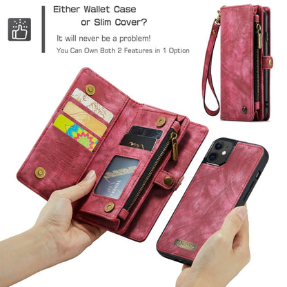 For iPhone 11 CaseMe-008 Detachable Multifunctional Horizontal Flip Leather Case with Card Slot & Holder & Zipper Wallet & Photo Frame (Red) - iPhone 11 Cases by CaseMe | Online Shopping South Africa | PMC Jewellery | Buy Now Pay Later Mobicred