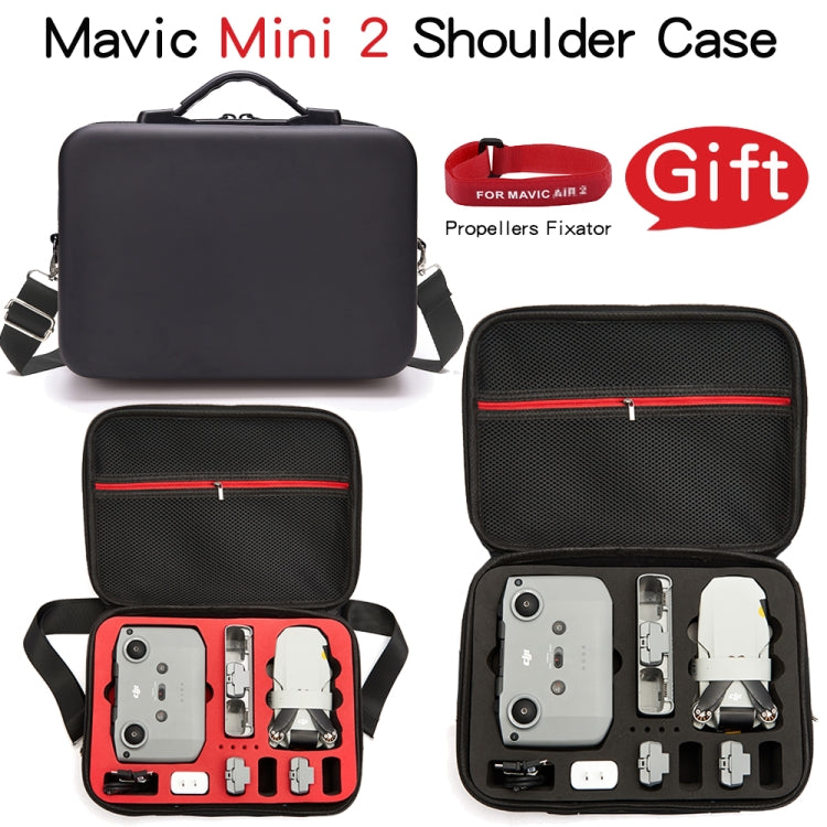 LS4456 Portable Drone PU Shoulder Storage Bag Handbag for DJI Mavic Mini 2(Black + Red Liner) - Backpacks & Bags by PMC Jewellery | Online Shopping South Africa | PMC Jewellery | Buy Now Pay Later Mobicred