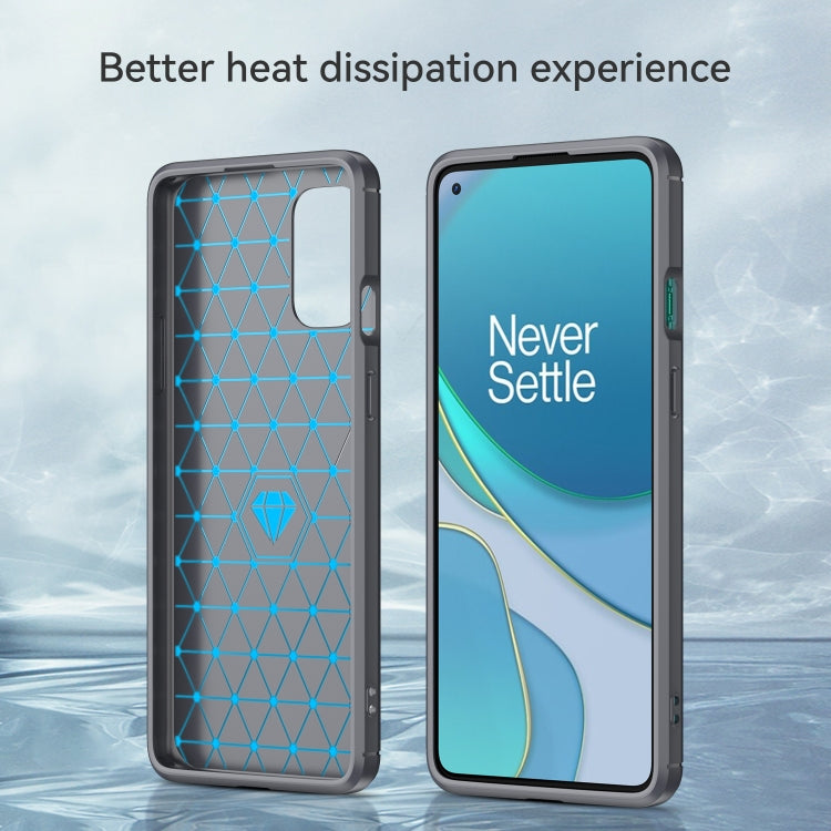 For OnePlus 8T Brushed Texture Carbon Fiber TPU Case (Grey) - OnePlus Cases by PMC TechLife | Online Shopping South Africa | PMC TechLife | Buy Now Pay Later Mobicred