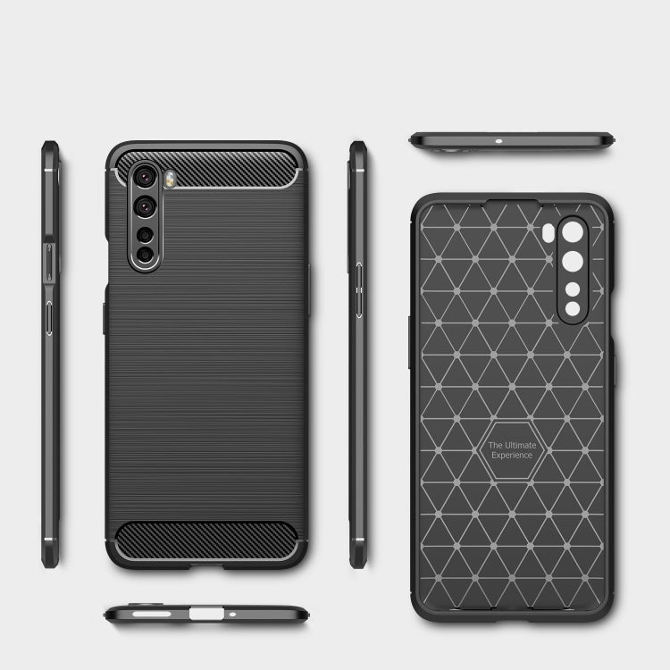 For OnePlus Nord Brushed Texture Carbon Fiber TPU Case(Black) - OnePlus Cases by PMC TechLife | Online Shopping South Africa | PMC TechLife