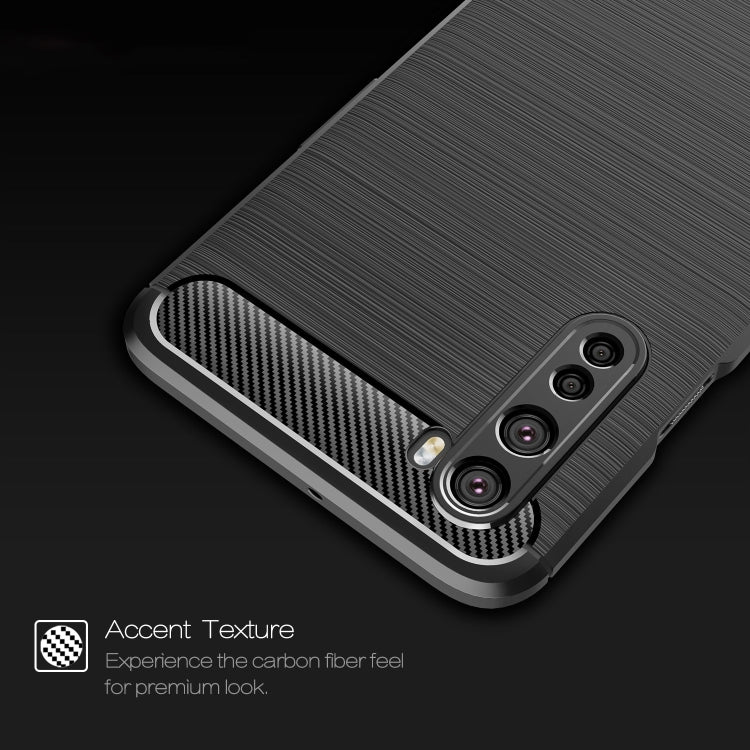 For OnePlus Nord Brushed Texture Carbon Fiber TPU Case(Black) - OnePlus Cases by PMC TechLife | Online Shopping South Africa | PMC TechLife