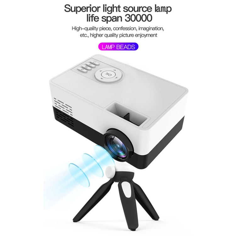 J15 1920 x 1080P HD Household Mini LED Projector with Tripod Mount Support AV / HDMI x 1 / USB x1 / TF x 1, Plug Type:US Plug(Yellow White) - Mini Projector by PMC Jewellery | Online Shopping South Africa | PMC Jewellery | Buy Now Pay Later Mobicred