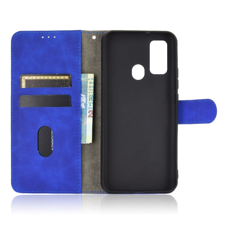 For DOOGEE N30 Solid Color Skin Feel Magnetic Buckle Horizontal Flip Calf Texture PU Leather Case with Holder & Card Slots & Wallet(Blue) - More Brand by PMC Jewellery | Online Shopping South Africa | PMC Jewellery | Buy Now Pay Later Mobicred