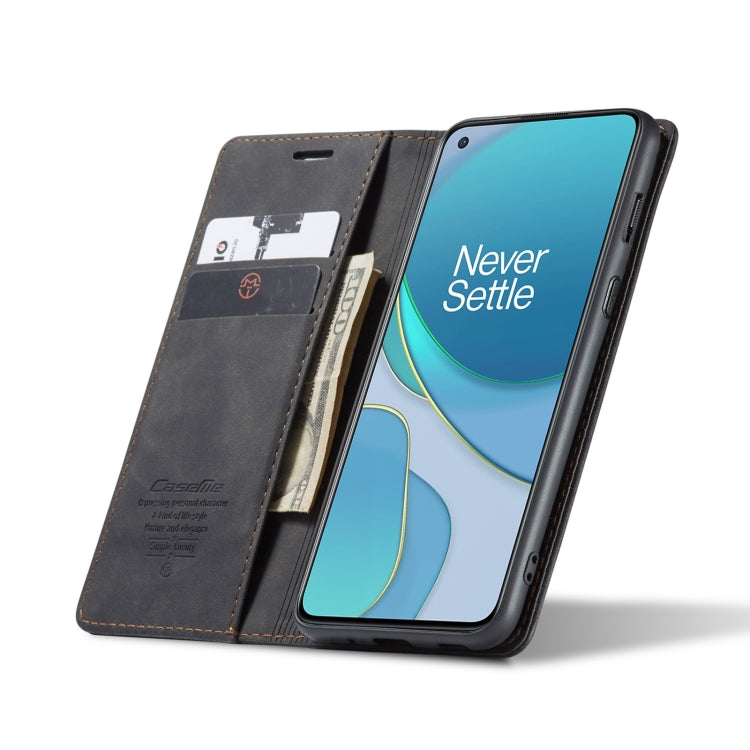 For OnePlus 8T CaseMe-013 Multifunctional Retro Frosted Horizontal Flip Leather Case with Card Slot & Holder & Wallet(Black) - OnePlus Cases by CaseMe | Online Shopping South Africa | PMC Jewellery | Buy Now Pay Later Mobicred