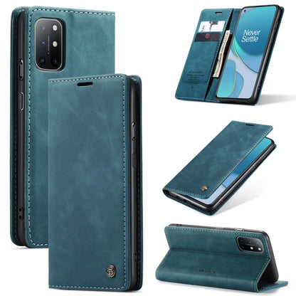 For OnePlus 8T CaseMe-013 Multifunctional Retro Frosted Horizontal Flip Leather Case with Card Slot & Holder & Wallet(Blue) - OnePlus Cases by CaseMe | Online Shopping South Africa | PMC Jewellery | Buy Now Pay Later Mobicred