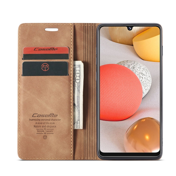 For Samsung Galaxy A42 5G CaseMe-013 Multifunctional Retro Frosted Horizontal Flip Leather Case with Card Slot & Holder & Wallet(Brown) - Galaxy Phone Cases by CaseMe | Online Shopping South Africa | PMC Jewellery | Buy Now Pay Later Mobicred