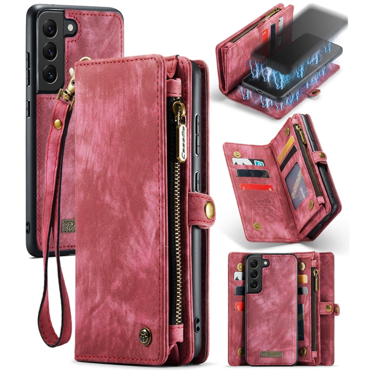 For Samsung Galaxy S21+ 5G CaseMe-008 Detachable Multifunctional Flip Leather Phone Case(Red) - Galaxy S21+ 5G Cases by CaseMe | Online Shopping South Africa | PMC Jewellery | Buy Now Pay Later Mobicred