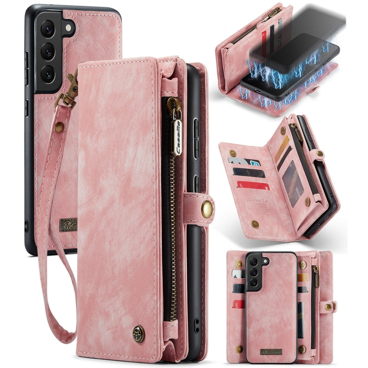 For Samsung Galaxy S21+ 5G CaseMe-008 Detachable Multifunctional Flip Leather Phone Case(Pink) - Galaxy S21+ 5G Cases by CaseMe | Online Shopping South Africa | PMC Jewellery | Buy Now Pay Later Mobicred