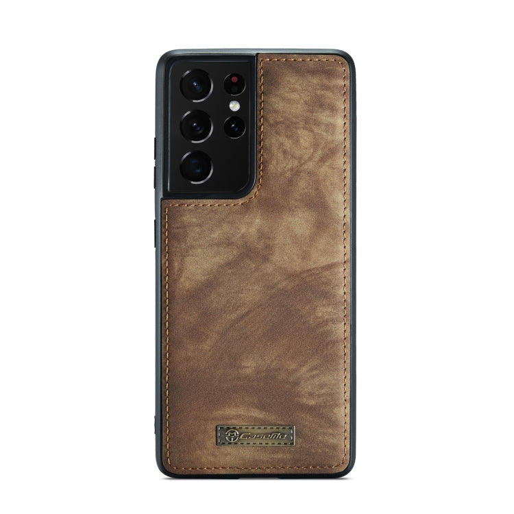 For Samsung Galaxy S21 Ultra 5G CaseMe Detachable Multifunctional Horizontal Flip Leather Case, with Card Slot & Holder & Zipper Wallet & Photo Frame(Brown) - Galaxy S21 Ultra 5G Cases by CaseMe | Online Shopping South Africa | PMC Jewellery | Buy Now Pay Later Mobicred