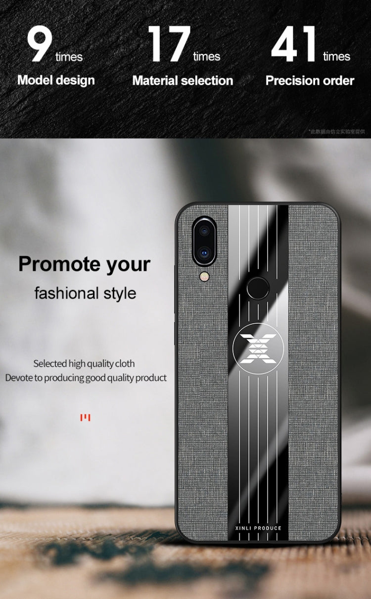 For Meizu Note 9 XINLI Stitching Cloth Texture Shockproof TPU Protective Case(Grey) - Meizu by XINLI | Online Shopping South Africa | PMC Jewellery | Buy Now Pay Later Mobicred