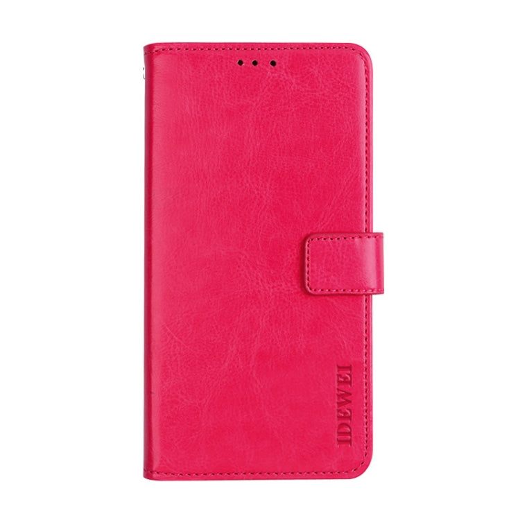 For LG K71 idewei Crazy Horse Texture Horizontal Flip Leather Case with Holder & Card Slots & Wallet(Rose Red) - LG by idewei | Online Shopping South Africa | PMC Jewellery | Buy Now Pay Later Mobicred