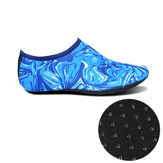 Non-slip Plastic Grain Texture Thick Cloth Sole Printing Diving Shoes and Socks, One Pair(Blue Figured) - Swimming Fins & Diving Shoes by PMC Jewellery | Online Shopping South Africa | PMC Jewellery | Buy Now Pay Later Mobicred