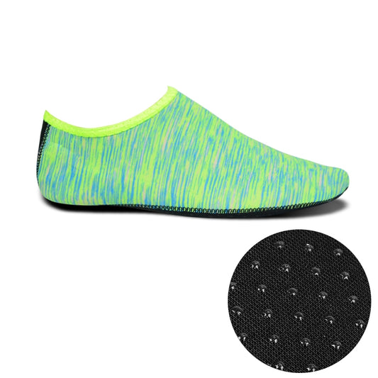 Non-slip Plastic Grain Texture Thick Cloth Sole Printing Diving Shoes and Socks, One Pair, Size:XL (Green Lines) - Swimming Fins & Diving Shoes by PMC Jewellery | Online Shopping South Africa | PMC Jewellery | Buy Now Pay Later Mobicred