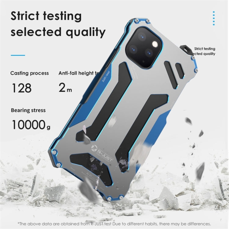 For iPhone 11 Pro R-JUST Shockproof Dustproof Armor Metal Protective Case(Blue) - free shipping - PMC TechLife - Order now!