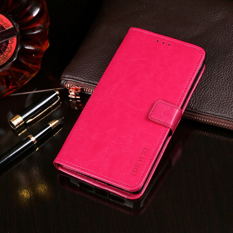 For HTC Desire 21 Pro 5G idewei Crazy Horse Texture Horizontal Flip Leather Case with Holder & Card Slots & Wallet(Rose Red) - HTC by idewei | Online Shopping South Africa | PMC Jewellery | Buy Now Pay Later Mobicred