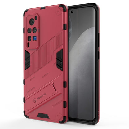 Punk Armor 2 in 1 PC + TPU Shockproof Case with Invisible Holder For vivo X60 Pro(Rose Red) - vivo Cases by PMC Jewellery | Online Shopping South Africa | PMC Jewellery