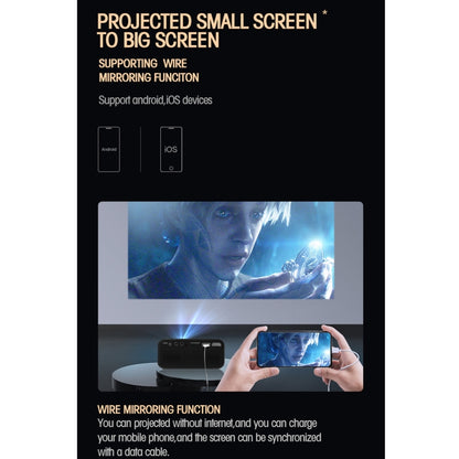 T500 1920x1080P 80 Lumens Portable Mini Home Theater LED HD Digital Projector Without Remote Control & Adaptor(White) - LED Projector by PMC Jewellery | Online Shopping South Africa | PMC Jewellery | Buy Now Pay Later Mobicred