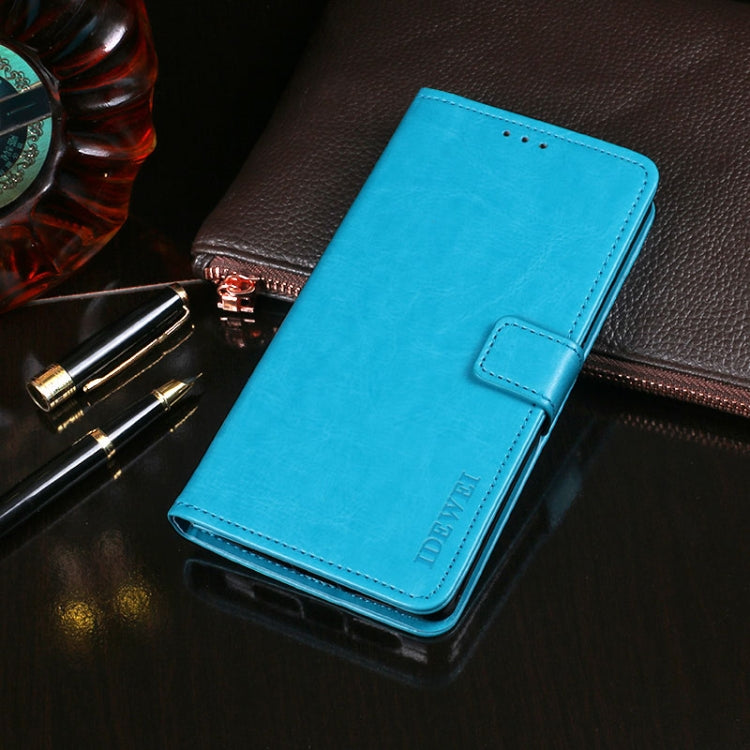 For TCL 10 5G idewei Crazy Horse Texture Horizontal Flip Leather Case with Holder & Card Slots & Wallet(Sky Blue) - More Brand by idewei | Online Shopping South Africa | PMC Jewellery | Buy Now Pay Later Mobicred