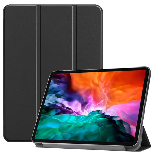 For  iPad Air 13 2024 / Pro 12.9 2022 Custer Texture 3-folding Smart Leather Tablet Case(Black) - iPad Pro 12.9 (2022/2021) Cases by PMC Jewellery | Online Shopping South Africa | PMC Jewellery | Buy Now Pay Later Mobicred