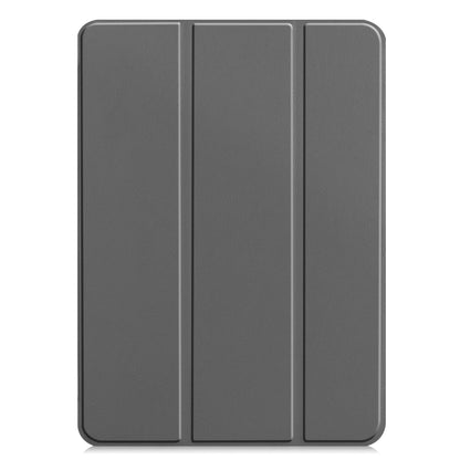 For  iPad Air 13 2024 / Pro 12.9 2022 Custer Texture 3-folding Smart Leather Tablet Case(Grey) - iPad Pro 12.9 (2022/2021) Cases by PMC Jewellery | Online Shopping South Africa | PMC Jewellery | Buy Now Pay Later Mobicred