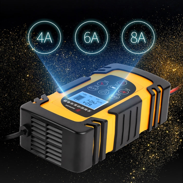 DEMUDA DC-80 Car Battery Charger 12V/24V Intelligent Pulse Repair Type Lead-acid Battery, Plug Type:EU Plug(Yellow) - Battery Charger by PMC Jewellery | Online Shopping South Africa | PMC Jewellery | Buy Now Pay Later Mobicred