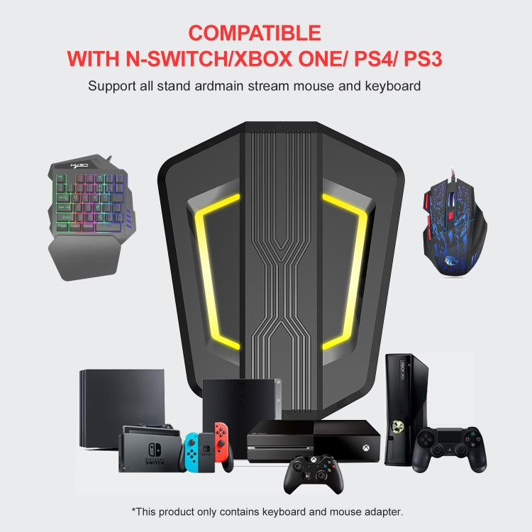 HXSJ P6+V100+H300 Keyboard Mouse Converter + One-handed Keyboard + Gaming Mouse Set - Wired Mice by HXSJ | Online Shopping South Africa | PMC Jewellery | Buy Now Pay Later Mobicred