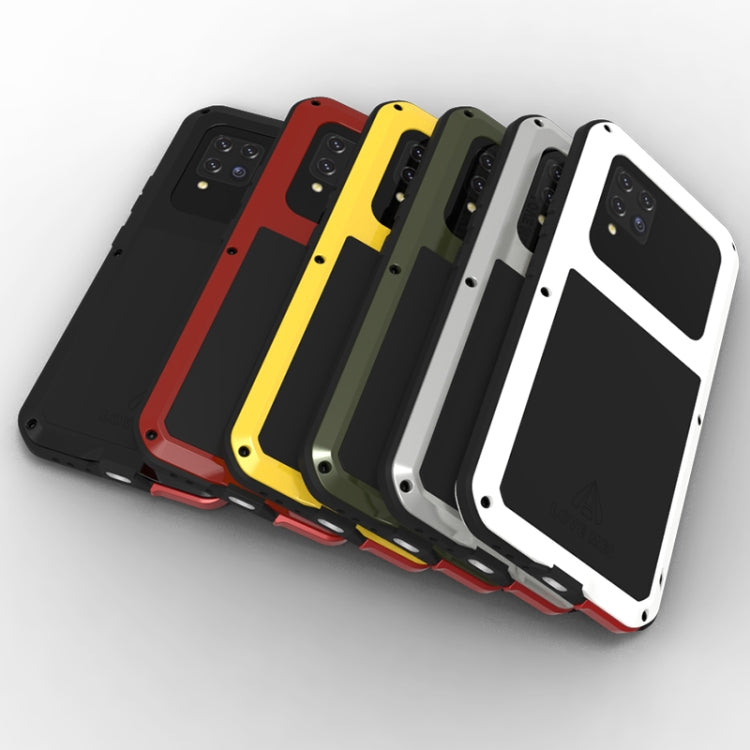 For Samsung Galaxy A42 LOVE MEI Metal Shockproof Waterproof Dustproof Protective Case with Glass(Yellow) - free shipping - PMC TechLife - Order now!