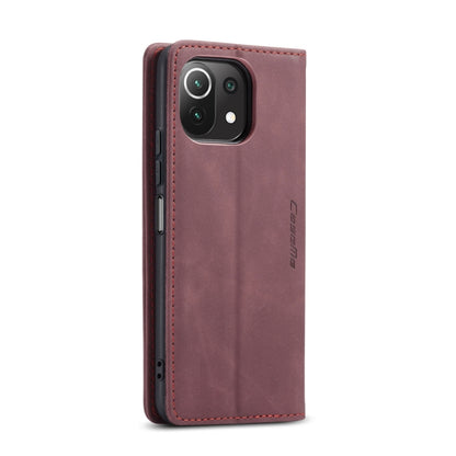 For Xiaomi Mi 11 Lite CaseMe 013 Multifunctional Horizontal Flip Leather Case, with Card Slot & Holder & Wallet(Wine Red) - Xiaomi Cases by CaseMe | Online Shopping South Africa | PMC Jewellery | Buy Now Pay Later Mobicred