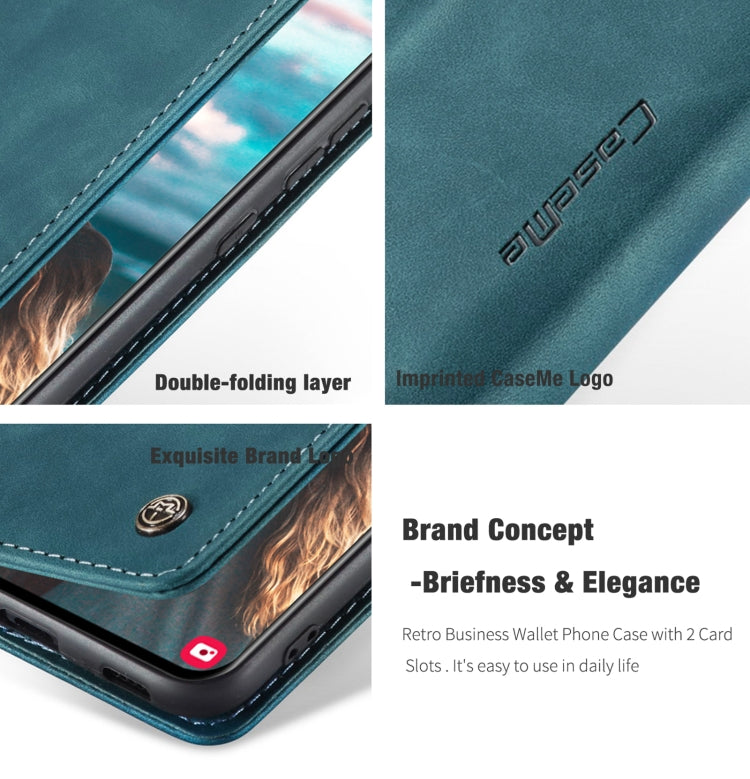 For Samsung Galaxy S21 FE CaseMe 013 Multifunctional Horizontal Flip Leather Case, with Card Slot & Holder & Wallet(Blue) - Galaxy Phone Cases by CaseMe | Online Shopping South Africa | PMC Jewellery | Buy Now Pay Later Mobicred