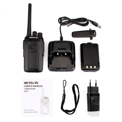 RETEVIS RT27 0.5W EU Frequency 446MHz 16CHS FRS Two Way Radio Handheld Walkie Talkie, EU Plug(Black) - Handheld Walkie Talkie by RETEVIS | Online Shopping South Africa | PMC Jewellery