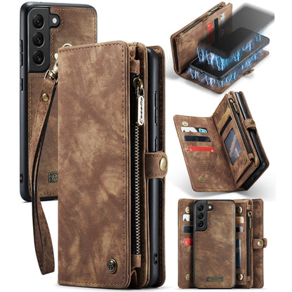 For SamsFor Samsung Galaxy S21 FE CaseMe 008 Detachable Multifunctional Flip Leather Phone Case(Brown) - Galaxy Phone Cases by CaseMe | Online Shopping South Africa | PMC Jewellery | Buy Now Pay Later Mobicred