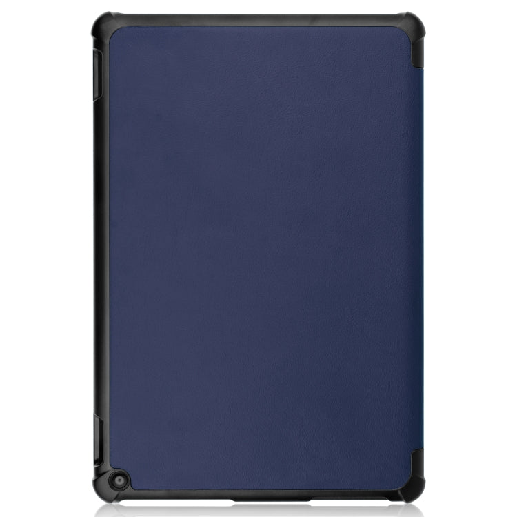 For Amazon Fire HD 10 (2021) Custer Texture Horizontal Flip Leather Case with Three-folding Holder & Sleep / Wake-up Function(Dark Blue) - Amazon by PMC TechLife | Online Shopping South Africa | PMC TechLife | Buy Now Pay Later Mobicred
