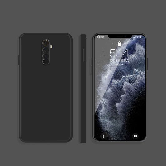 For OPPO Realme X2 Pro  / Reno Ace Solid Color Imitation Liquid Silicone Straight Edge Dropproof Full Coverage Protective Case(Black) - Realme Cases by PMC Jewellery | Online Shopping South Africa | PMC Jewellery | Buy Now Pay Later Mobicred