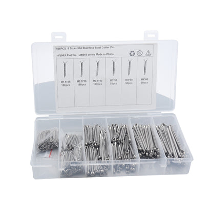 A5518 555 PCS Car U-shape 304 Stainless Steel Cotter Pin Clip Key Fastner Fitting Assortment Kit - Booster Cable & Clip by PMC Jewellery | Online Shopping South Africa | PMC Jewellery | Buy Now Pay Later Mobicred