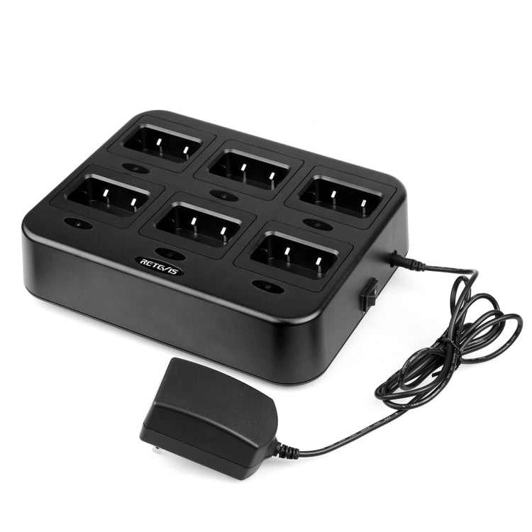RETEVIS RTC21 Multi-function Six-Way Walkie Talkie Charger for Retevis RT21/RT24, US Plug - free shipping - PMC Jewellery - Order now!