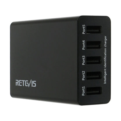 RETEVIS RTC501 40W / 8A 5 Ports USB Multi-function Charger Desktop Charging Station for H-777/RT27/RT7/RT22/H-777S - Batteries & Chargers by RETEVIS | Online Shopping South Africa | PMC Jewellery | Buy Now Pay Later Mobicred