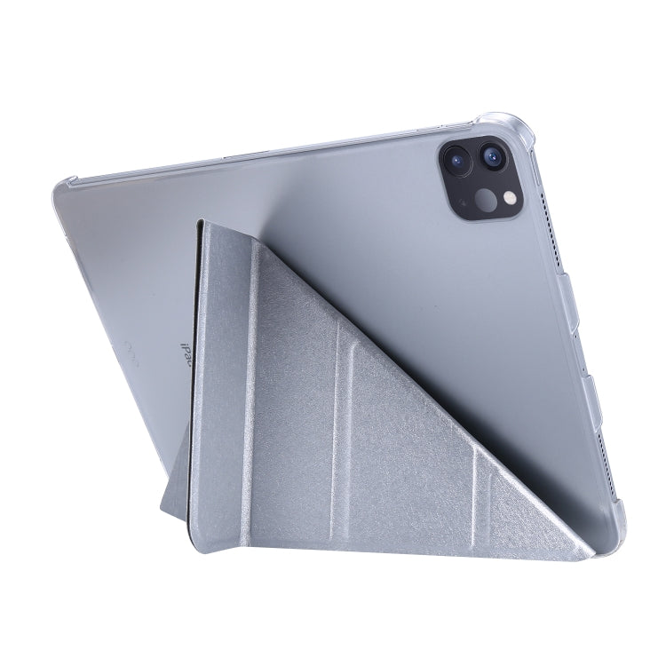 For iPad Air 13 2024 / iPad Pro 12.9 2022 / 2021 Silk Texture Horizontal Deformation Flip Leather Tablet Case with Holder(Silver) - iPad Pro 12.9 (2022/2021) Cases by PMC Jewellery | Online Shopping South Africa | PMC Jewellery | Buy Now Pay Later Mobicred