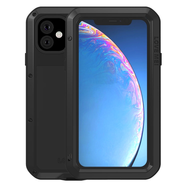 For iPhone 11 LOVE MEI Metal Shockproof Waterproof Dustproof Protective Case(Black) - iPhone 11 Cases by LOVE MEI | Online Shopping South Africa | PMC Jewellery | Buy Now Pay Later Mobicred