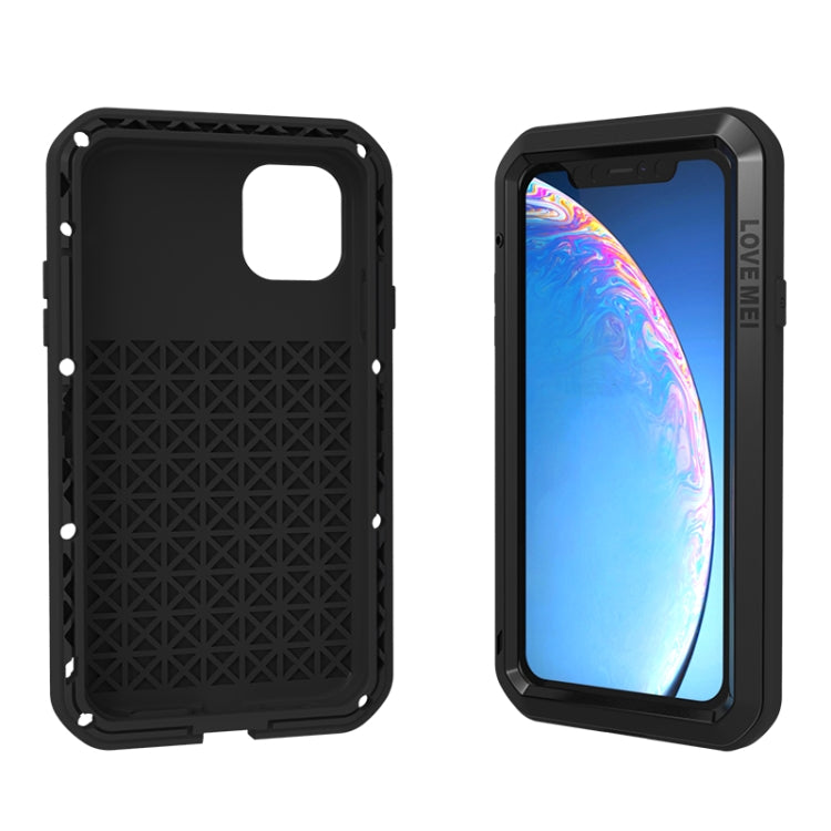 For iPhone 11 LOVE MEI Metal Shockproof Waterproof Dustproof Protective Case(Black) - iPhone 11 Cases by LOVE MEI | Online Shopping South Africa | PMC TechLife | Buy Now Pay Later Mobicred