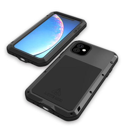 For iPhone 11 LOVE MEI Metal Shockproof Waterproof Dustproof Protective Case(Black) - iPhone 11 Cases by LOVE MEI | Online Shopping South Africa | PMC Jewellery | Buy Now Pay Later Mobicred