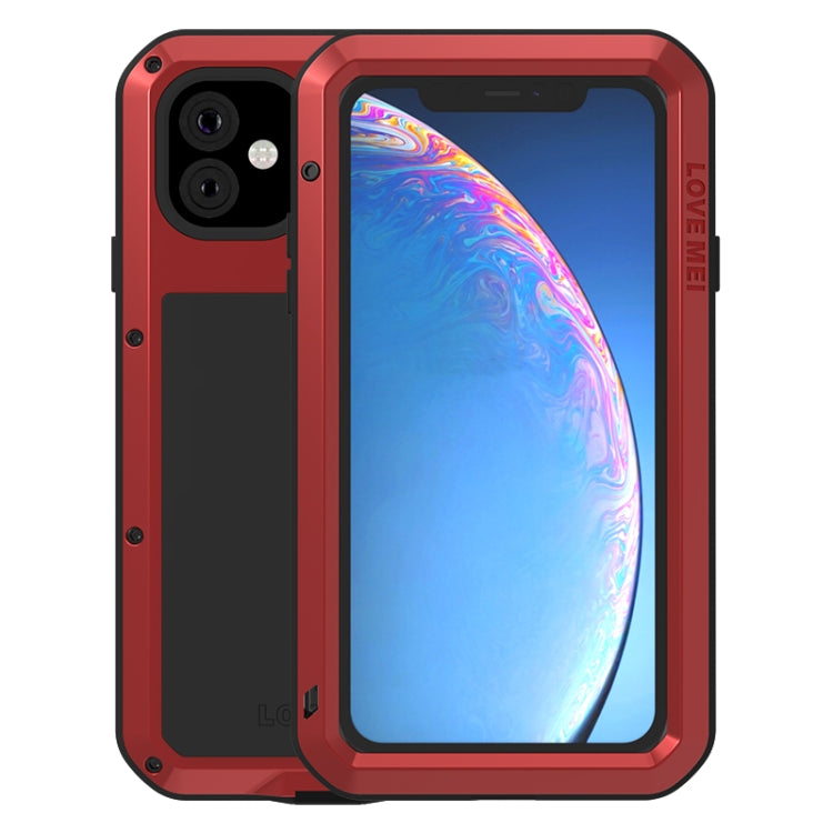 For iPhone 11 LOVE MEI Metal Shockproof Waterproof Dustproof Protective Case(Red) - iPhone 11 Cases by LOVE MEI | Online Shopping South Africa | PMC Jewellery | Buy Now Pay Later Mobicred