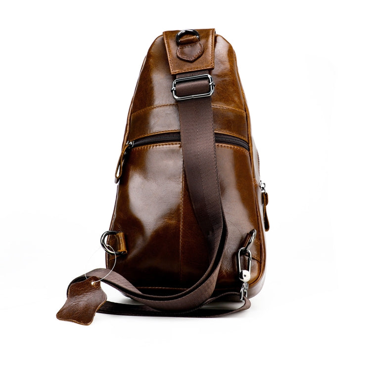 Men Leather Chest Bag Retro Shoulder Bag(Coffee) - Single-shoulder Bags by PMC Jewellery | Online Shopping South Africa | PMC Jewellery | Buy Now Pay Later Mobicred