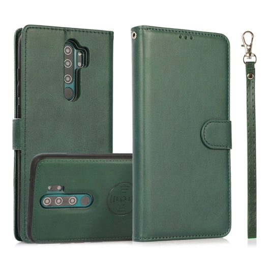 For Xiaomi Redmi Note 8 Pro Calf Texture 2 in 1 Detachable Magnetic Back Cover Horizontal Flip Leather Case with Holder & Card Slots & Wallet & Photo Frame (Green) - Xiaomi Cases by PMC Jewellery | Online Shopping South Africa | PMC Jewellery